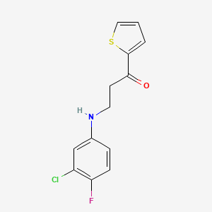 3-[(3-Chloro-4-fluorophenyl)amino]-1-thien-2-ylpropan-1-one