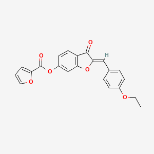 molecular formula C22H16O6 B2680164 (Z)-2-(4-ethoxybenzylidene)-3-oxo-2,3-dihydrobenzofuran-6-yl furan-2-carboxylate CAS No. 622824-70-8