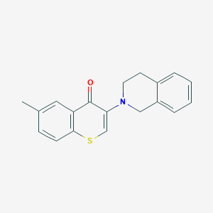molecular formula C19H17NOS B2680169 3-(3,4-dihydroisoquinolin-2(1H)-yl)-6-methyl-4H-thiochromen-4-one CAS No. 895797-81-6