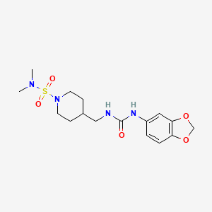 molecular formula C16H24N4O5S B2680173 4-((3-(benzo[d][1,3]dioxol-5-yl)ureido)methyl)-N,N-dimethylpiperidine-1-sulfonamide CAS No. 2034376-50-4