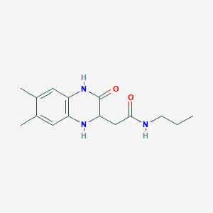 molecular formula C15H21N3O2 B2680175 2-(6,7-dimethyl-3-oxo-1,2,3,4-tetrahydroquinoxalin-2-yl)-N-propylacetamide CAS No. 1008189-15-8