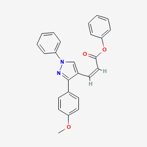 molecular formula C25H20N2O3 B2680176 (Z)-phenyl 3-(3-(4-methoxyphenyl)-1-phenyl-1H-pyrazol-4-yl)acrylate CAS No. 1007543-36-3