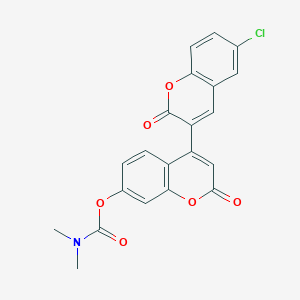 molecular formula C21H14ClNO6 B2680177 [4-(6-chloro-2-oxochromen-3-yl)-2-oxochromen-7-yl] N,N-dimethylcarbamate CAS No. 869078-95-5