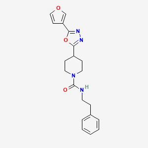 molecular formula C20H22N4O3 B2680186 4-(5-(furan-3-yl)-1,3,4-oxadiazol-2-yl)-N-phenethylpiperidine-1-carboxamide CAS No. 1421452-45-0