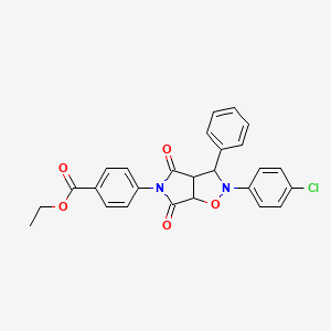 ethyl 4-[2-(4-chlorophenyl)-4,6-dioxo-3-phenylhexahydro-5H-pyrrolo[3,4-d]isoxazol-5-yl]benzoate