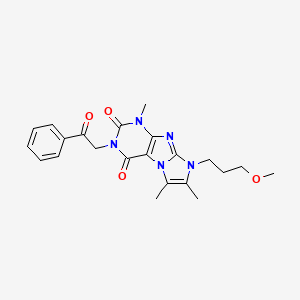molecular formula C22H25N5O4 B2680190 6-(3-甲氧基丙基)-4,7,8-三甲基-2-苯乙酰基嘌呤[7,8-a]咪唑-1,3-二酮 CAS No. 876675-96-6