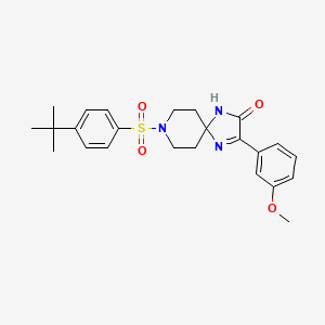 molecular formula C24H29N3O4S B2680196 8-[(4-Tert-butylphenyl)sulfonyl]-3-(3-methoxyphenyl)-1,4,8-triazaspiro[4.5]dec-3-en-2-one CAS No. 1357869-15-8