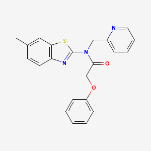 molecular formula C22H19N3O2S B2680199 N-(6-甲基苯并[d]噻唑-2-基)-2-苯氧基-N-(吡啶-2-基甲基)乙酰胺 CAS No. 900005-50-7