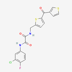 N1-(3-chloro-4-fluorophenyl)-N2-((5-(thiophene-3-carbonyl)thiophen-2-yl)methyl)oxalamide