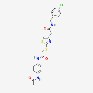 N-(4-acetamidophenyl)-2-((4-(2-((4-chlorobenzyl)amino)-2-oxoethyl)thiazol-2-yl)thio)acetamide