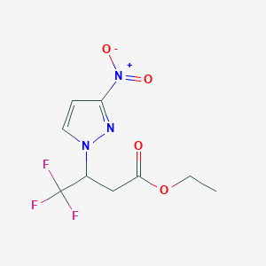 Ethyl 4,4,4-trifluoro-3-(3-nitropyrazol-1-yl)butanoate