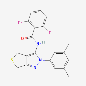 molecular formula C20H17F2N3OS B2680216 N-(2-(3,5-dimethylphenyl)-4,6-dihydro-2H-thieno[3,4-c]pyrazol-3-yl)-2,6-difluorobenzamide CAS No. 396721-44-1
