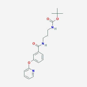 molecular formula C20H25N3O4 B2680220 Tert-butyl (3-(3-(pyridin-2-yloxy)benzamido)propyl)carbamate CAS No. 1797017-74-3