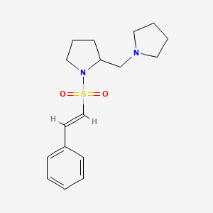 molecular formula C17H24N2O2S B2680222 1-[(E)-2-Phenylethenyl]sulfonyl-2-(pyrrolidin-1-ylmethyl)pyrrolidine CAS No. 1798417-91-0