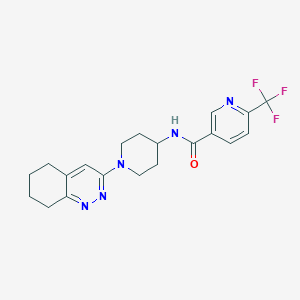 molecular formula C20H22F3N5O B2680224 N-(1-(5,6,7,8-tetrahydrocinnolin-3-yl)piperidin-4-yl)-6-(trifluoromethyl)nicotinamide CAS No. 2034319-70-3