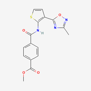 Methyl 4-((3-(3-methyl-1,2,4-oxadiazol-5-yl)thiophen-2-yl)carbamoyl)benzoate