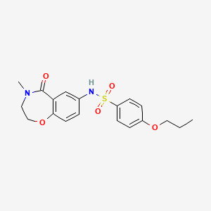 N-(4-methyl-5-oxo-2,3,4,5-tetrahydrobenzo[f][1,4]oxazepin-7-yl)-4-propoxybenzenesulfonamide