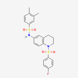 N-(1-((4-fluorophenyl)sulfonyl)-1,2,3,4-tetrahydroquinolin-6-yl)-3,4-dimethylbenzenesulfonamide