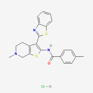 N-(3-(benzo[d]thiazol-2-yl)-6-methyl-4,5,6,7-tetrahydrothieno[2,3-c]pyridin-2-yl)-4-methylbenzamide hydrochloride