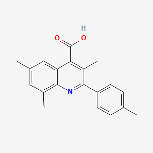 molecular formula C20H19NO2 B2680252 3,6,8-Trimethyl-2-(4-methylphenyl)quinoline-4-carboxylic acid CAS No. 932886-85-6