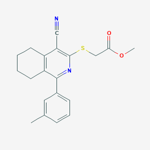 Methyl 2-{[4-cyano-1-(3-methylphenyl)-5,6,7,8-tetrahydro-3-isoquinolinyl]sulfanyl}acetate