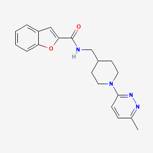 molecular formula C20H22N4O2 B2680259 N-((1-(6-methylpyridazin-3-yl)piperidin-4-yl)methyl)benzofuran-2-carboxamide CAS No. 1797124-44-7