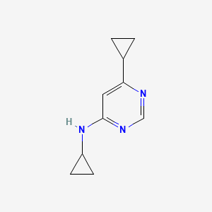 molecular formula C10H13N3 B2680265 N,6-二环丙基嘧啶-4-胺 CAS No. 2097976-59-3