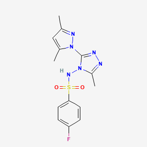 N-[3-(3,5-dimethylpyrazol-1-yl)-5-methyl-1,2,4-triazol-4-yl]-4-fluorobenzenesulfonamide