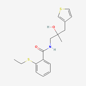 2-(ethylsulfanyl)-N-{2-hydroxy-2-[(thiophen-3-yl)methyl]propyl}benzamide