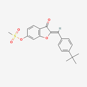 molecular formula C20H20O5S B2680273 (Z)-2-(4-(叔丁基)苯甲亚甲基)-3-氧代-2,3-二氢苯并呋喃-6-基甲磺酸酯 CAS No. 622813-18-7