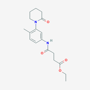 molecular formula C18H24N2O4 B2680282 Ethyl 4-[4-methyl-3-(2-oxopiperidin-1-yl)anilino]-4-oxobutanoate CAS No. 922891-06-3