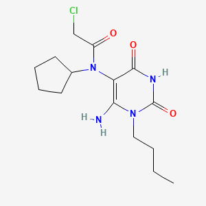 N-(6-amino-1-butyl-2,4-dioxo-1,2,3,4-tetrahydropyrimidin-5-yl)-2-chloro-N-cyclopentylacetamide