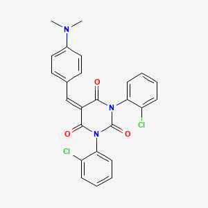 1,3-Bis(2-chlorophenyl)-5-((4-(dimethylamino)phenyl)methylene)-1,3-diazaperhydroine-2,4,6-trione