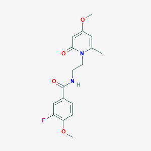 molecular formula C17H19FN2O4 B2680295 3-氟-4-甲氧基-N-(2-(4-甲氧基-6-甲基-2-氧代吡啶-1(2H)-基)乙基)苯甲酰胺 CAS No. 2034246-78-9