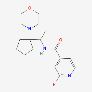 molecular formula C17H24FN3O2 B2680297 2-fluoro-N-{1-[1-(morpholin-4-yl)cyclopentyl]ethyl}pyridine-4-carboxamide CAS No. 1384790-97-9