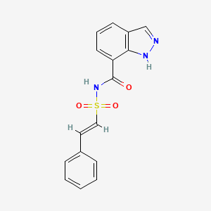 N-[(E)-2-Phenylethenyl]sulfonyl-1H-indazole-7-carboxamide