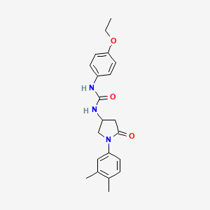 molecular formula C21H25N3O3 B2680303 1-(1-(3,4-Dimethylphenyl)-5-oxopyrrolidin-3-yl)-3-(4-ethoxyphenyl)urea CAS No. 891093-99-5