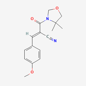 (E)-2-[(4,4-dimethyl-1,3-oxazolan-3-yl)carbonyl]-3-(4-methoxyphenyl)-2-propenenitrile