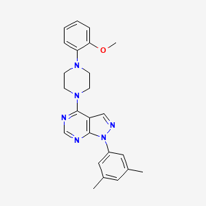 molecular formula C24H26N6O B2680323 1-(3,5-二甲基苯基)-4-[4-(2-甲氧基苯基)哌嗪-1-基]-1H-吡唑并[3,4-d]嘧啶 CAS No. 955306-48-6
