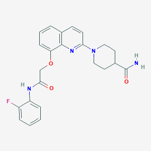 1-(8-(2-((2-Fluorophenyl)amino)-2-oxoethoxy)quinolin-2-yl)piperidine-4-carboxamide