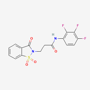 molecular formula C16H11F3N2O4S B2680339 3-(1,1-dioxido-3-oxobenzo[d]isothiazol-2(3H)-yl)-N-(2,3,4-trifluorophenyl)propanamide CAS No. 899757-71-2