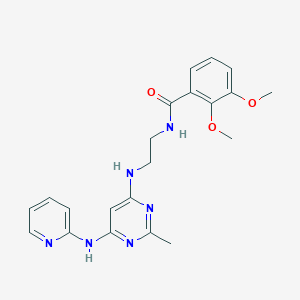 molecular formula C21H24N6O3 B2680346 2,3-dimethoxy-N-(2-((2-methyl-6-(pyridin-2-ylamino)pyrimidin-4-yl)amino)ethyl)benzamide CAS No. 1428356-20-0