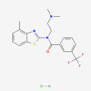 molecular formula C20H21ClF3N3OS B2680349 N-(2-(dimethylamino)ethyl)-N-(4-methylbenzo[d]thiazol-2-yl)-3-(trifluoromethyl)benzamide hydrochloride CAS No. 1216614-66-2