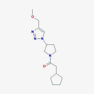 molecular formula C15H24N4O2 B2680353 2-cyclopentyl-1-{3-[4-(methoxymethyl)-1H-1,2,3-triazol-1-yl]pyrrolidin-1-yl}ethan-1-one CAS No. 2097897-35-1