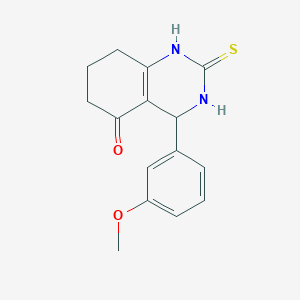 molecular formula C15H16N2O2S B2680355 4-(3-methoxyphenyl)-2-thioxo-1,2,3,4,7,8-hexahydroquinazolin-5(6H)-one CAS No. 223694-87-9