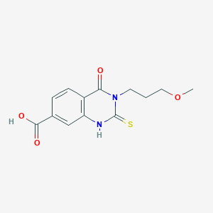 molecular formula C13H14N2O4S B2680356 3-(3-甲氧基丙基)-4-酮-2-硫代-3,4-二氢喹唑啉-7-羧酸 CAS No. 871478-73-8