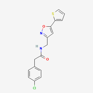 2-(4-chlorophenyl)-N-((5-(thiophen-2-yl)isoxazol-3-yl)methyl)acetamide