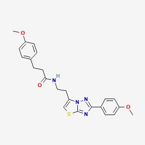 molecular formula C23H24N4O3S B2680377 3-(4-methoxyphenyl)-N-(2-(2-(4-methoxyphenyl)thiazolo[3,2-b][1,2,4]triazol-6-yl)ethyl)propanamide CAS No. 894027-30-6
