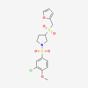 1-((3-Chloro-4-methoxyphenyl)sulfonyl)-3-((furan-2-ylmethyl)sulfonyl)pyrrolidine