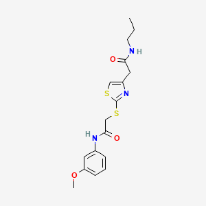 N-(3-methoxyphenyl)-2-((4-(2-oxo-2-(propylamino)ethyl)thiazol-2-yl)thio)acetamide